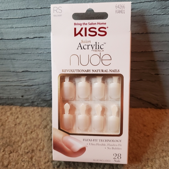 Other 315 Kiss Salon Acrylic Natural Nails Real Short French Nude
